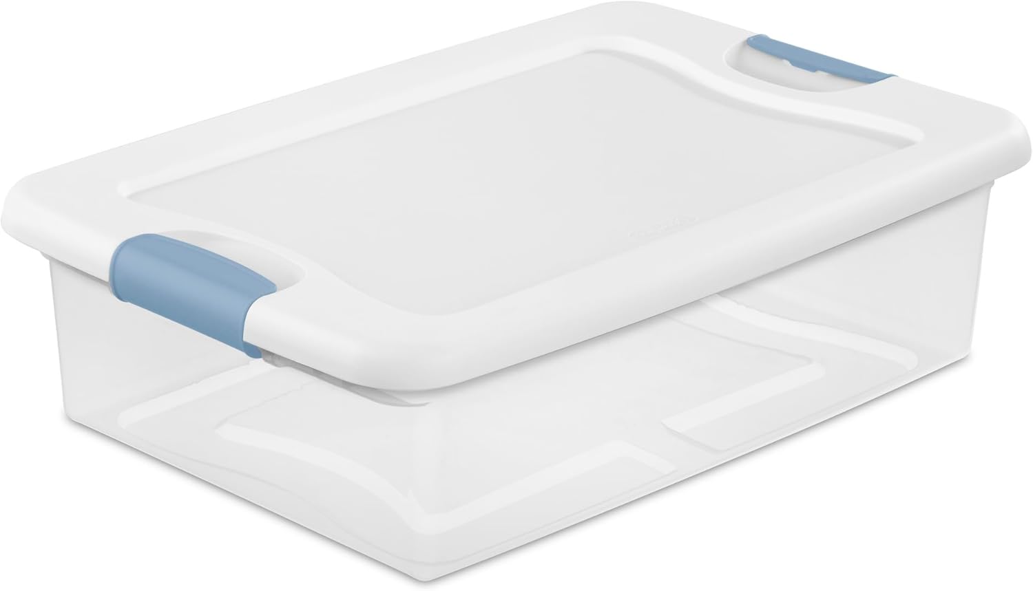 Sterilite 4-Pack 56 Quart Wheeled Latching Box, Underbed Clear Plastic Storage Organizer - Under Bed Rolling Container Bin with Lid and Wheels for Home or Dorm Bedrooms and Closets