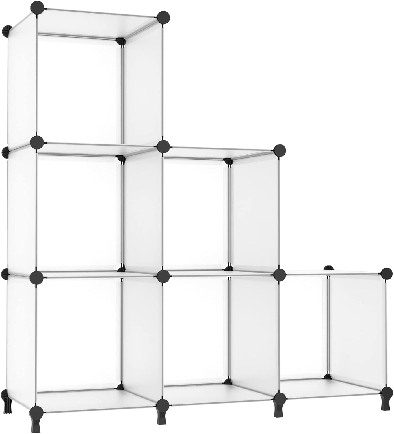 AWTATOS Cube Storage Organizer, Storage Cubes Shelves Bookshelf, 6 Cube Closet Organizers and Storage, DIY Stackable Plastic Clothes Organizer Shelving for Bedroom, Home, White