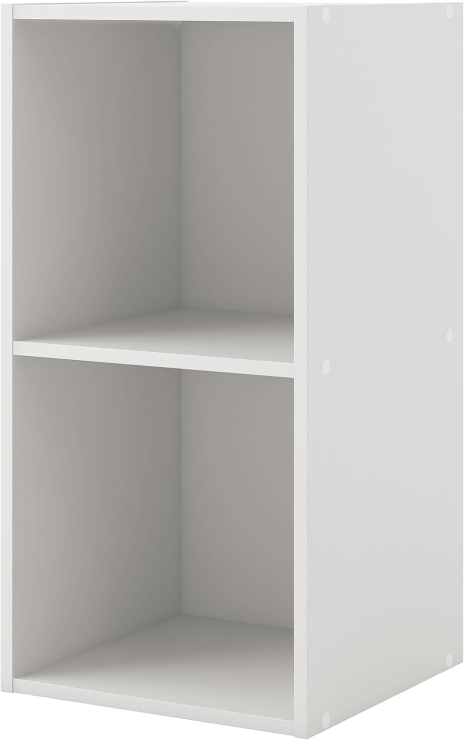 Homes: Inside + Out Apexa 2-Cube Storage Organizer Shelves, Stackable Wood Bookcase Fits Cubby Bins for Organization, Dorm Teen Room Decor & Home Office, White