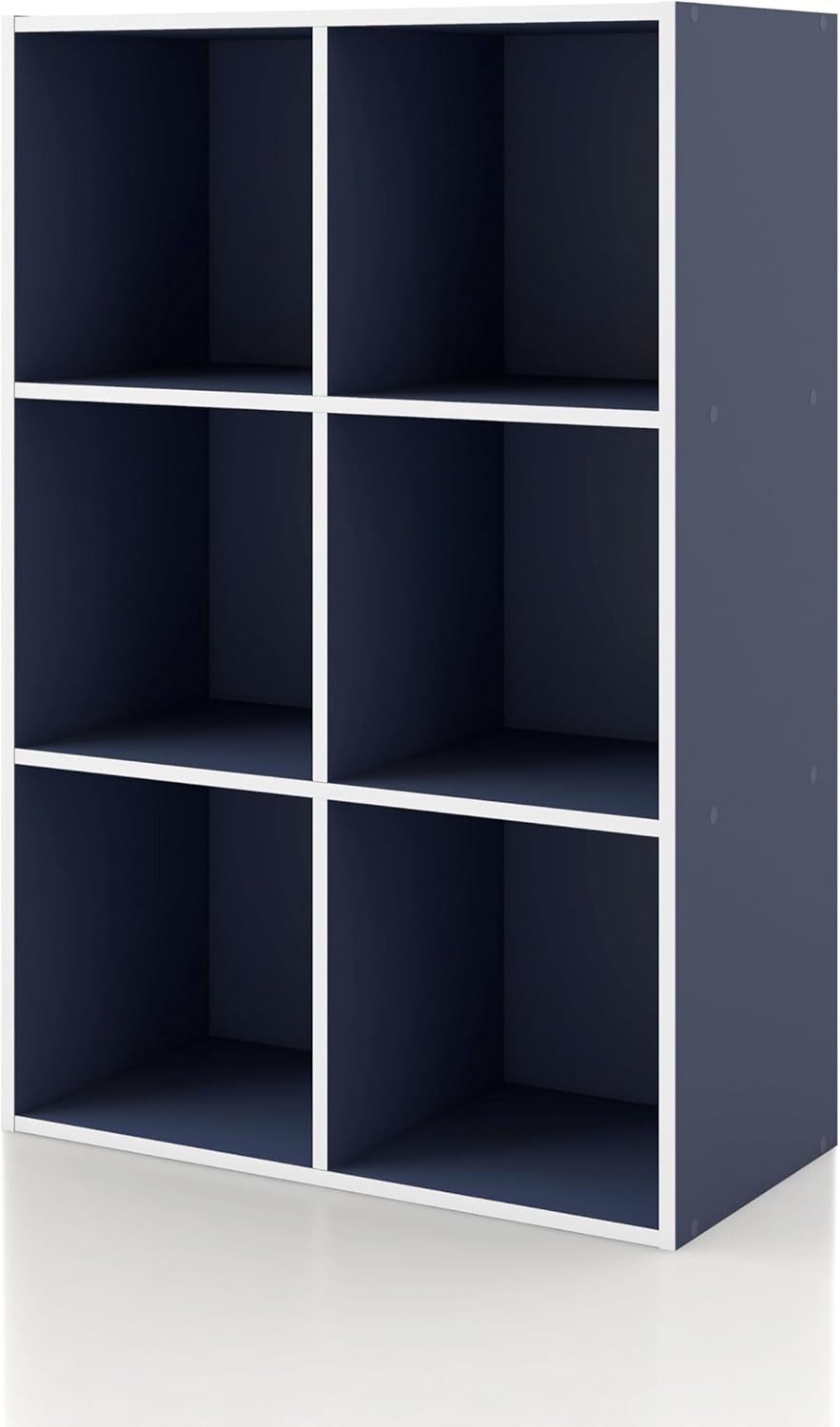 Homes: Inside + Out Apexa 2-Cube Storage Organizer Shelves, Stackable Wood Bookcase Fits Cubby Bins for Organization, Dorm Teen Room Decor & Home Office, White