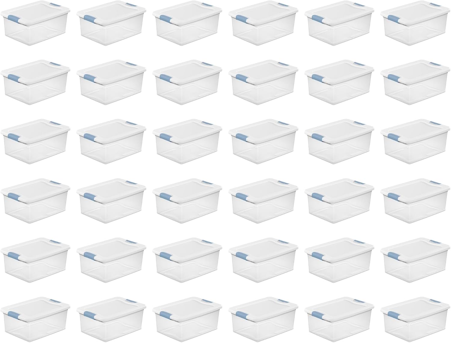 Sterilite 4-Pack 56 Quart Wheeled Latching Box, Underbed Clear Plastic Storage Organizer - Under Bed Rolling Container Bin with Lid and Wheels for Home or Dorm Bedrooms and Closets