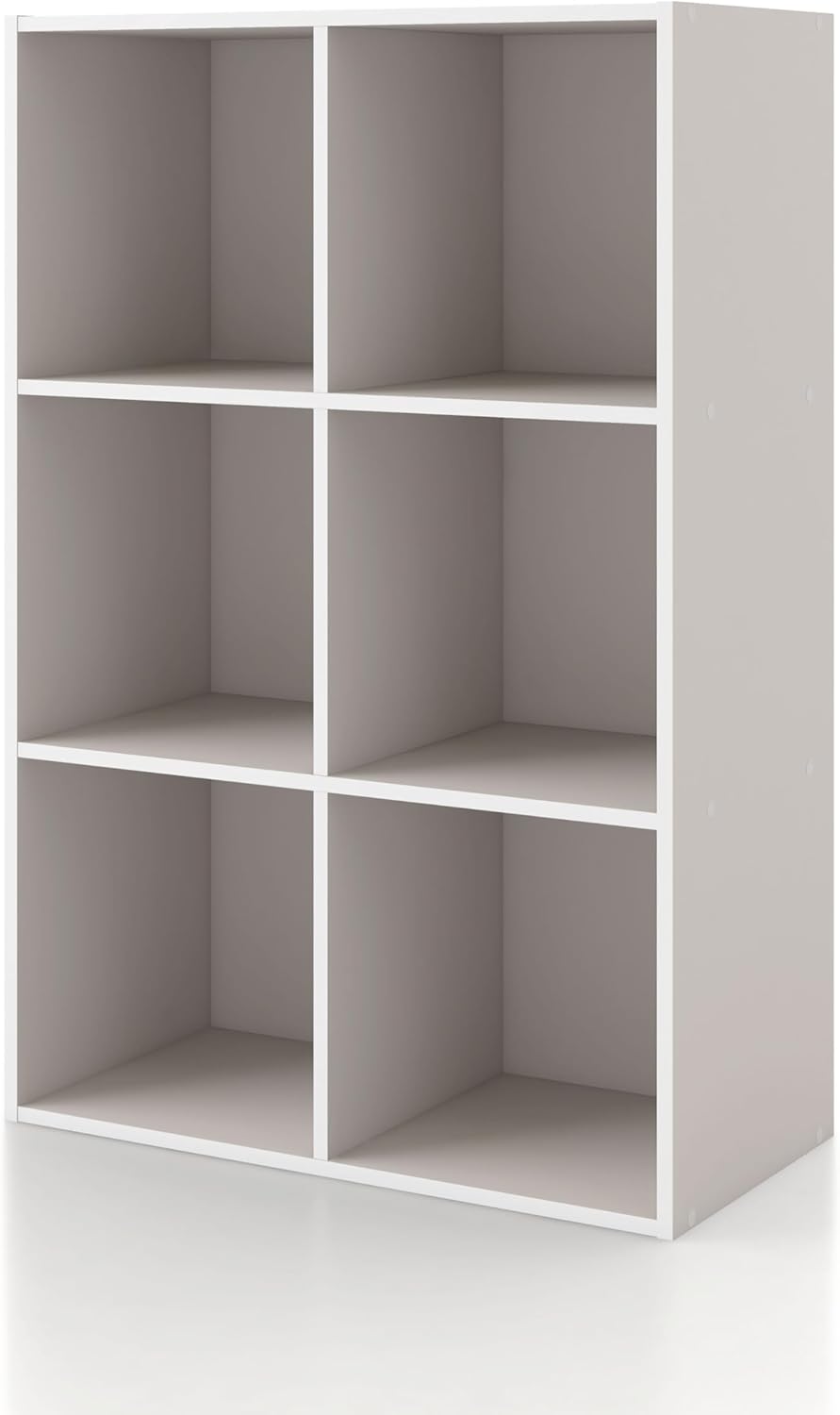 Homes: Inside + Out Apexa 2-Cube Storage Organizer Shelves, Stackable Wood Bookcase Fits Cubby Bins for Organization, Dorm Teen Room Decor & Home Office, White