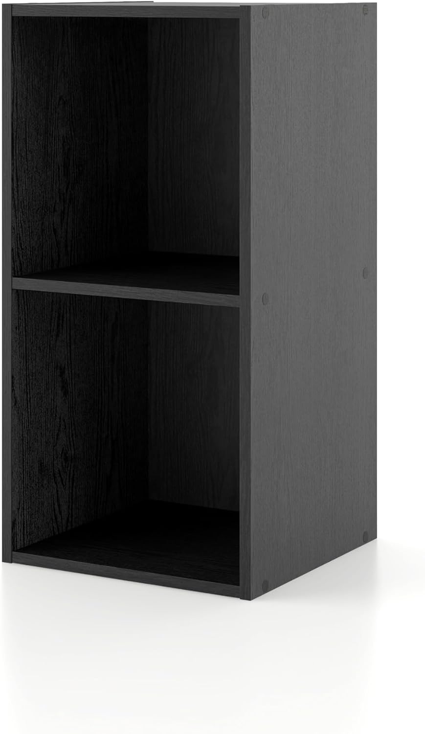 Homes: Inside + Out Apexa 2-Cube Storage Organizer Shelves, Stackable Wood Bookcase Fits Cubby Bins for Organization, Dorm Teen Room Decor & Home Office, White