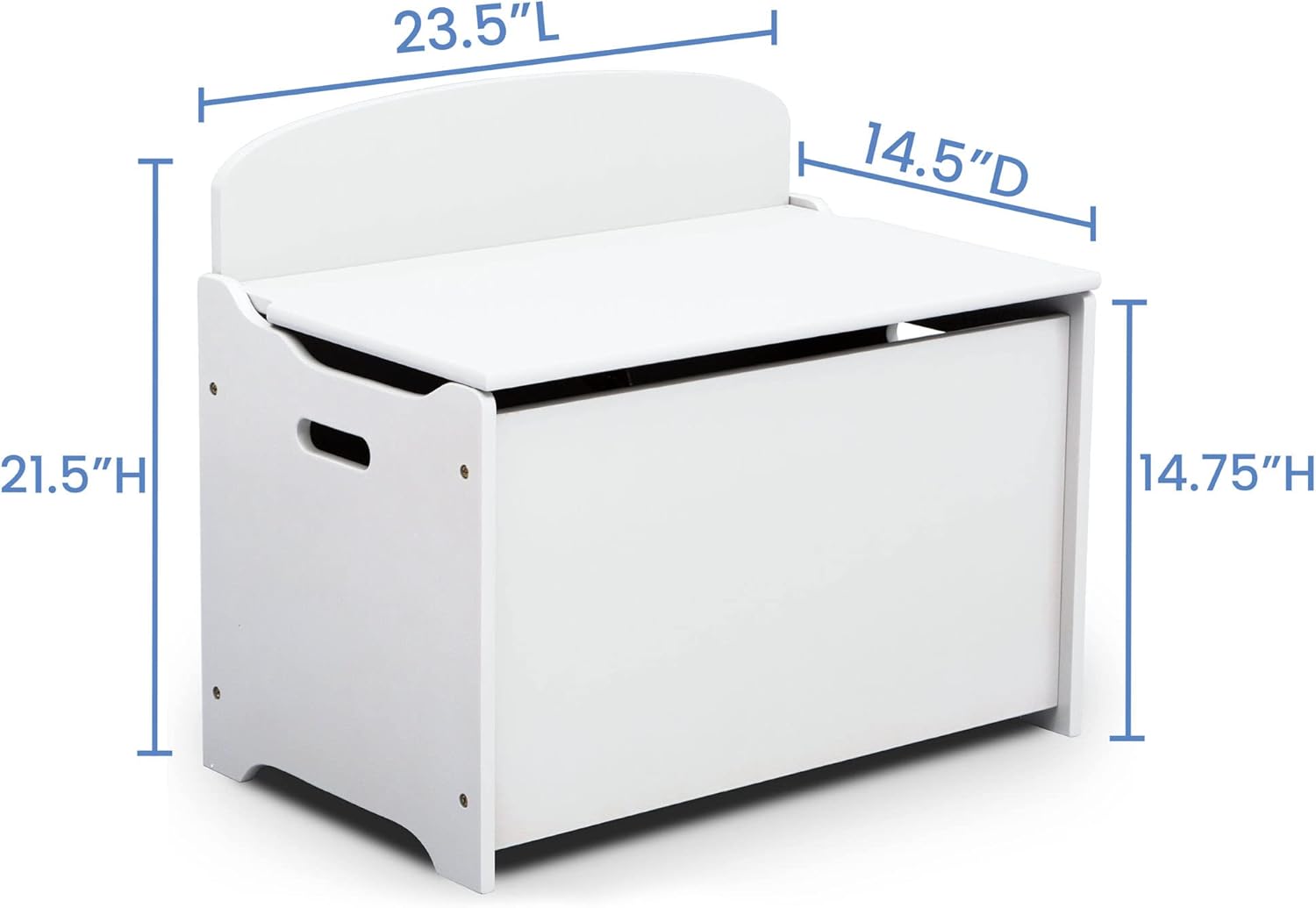 Delta Children MySize Deluxe Toy Box, Bianca White