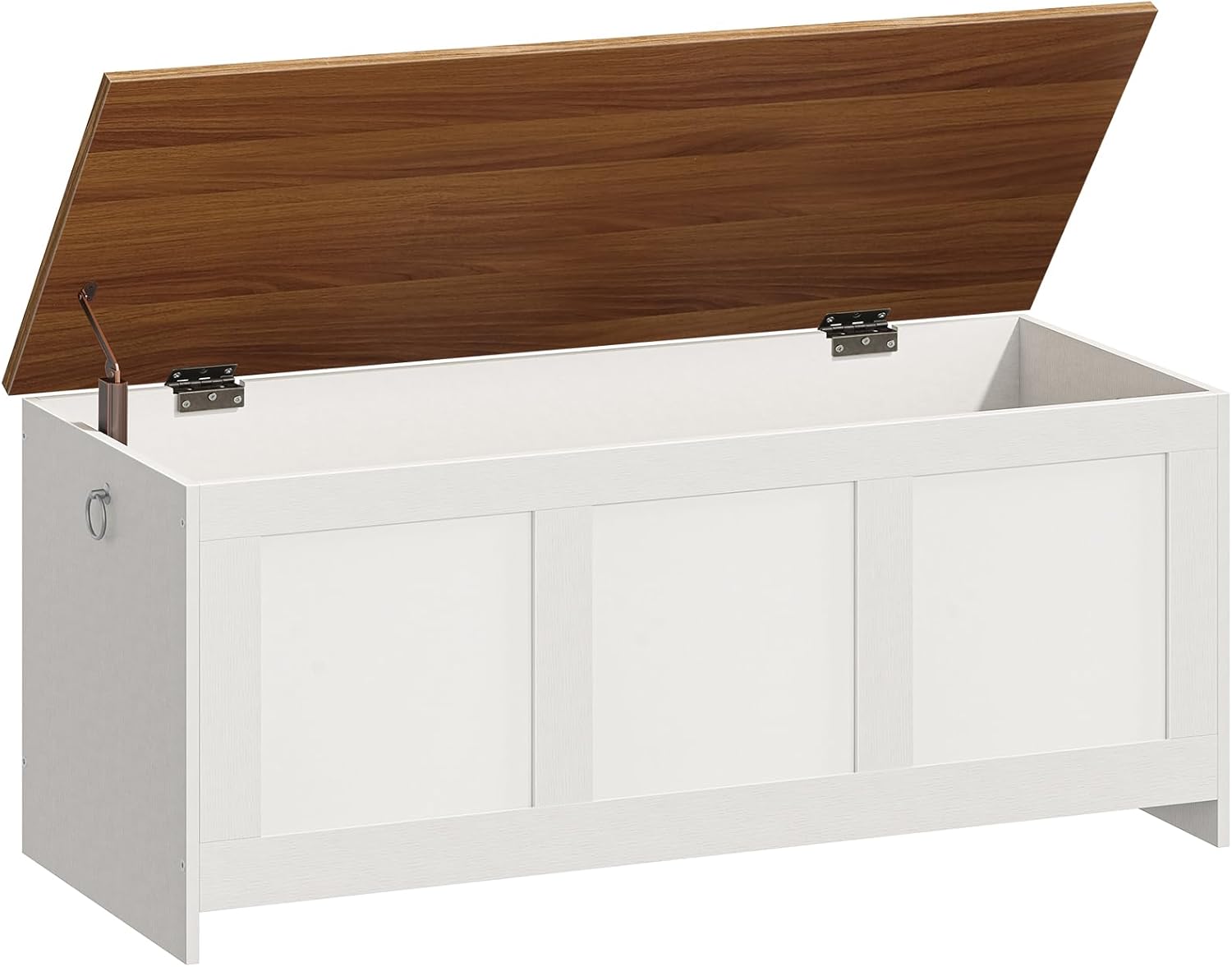 HOOBRO Storage Bench, 39.3" Retro Wooden Storage Chest, Wooden Storage Trunk, Toy Chest with Lift Top, Multifunctional Entryway Organizer, for Entryway, Living Room, Black and Walnut BH141CW01