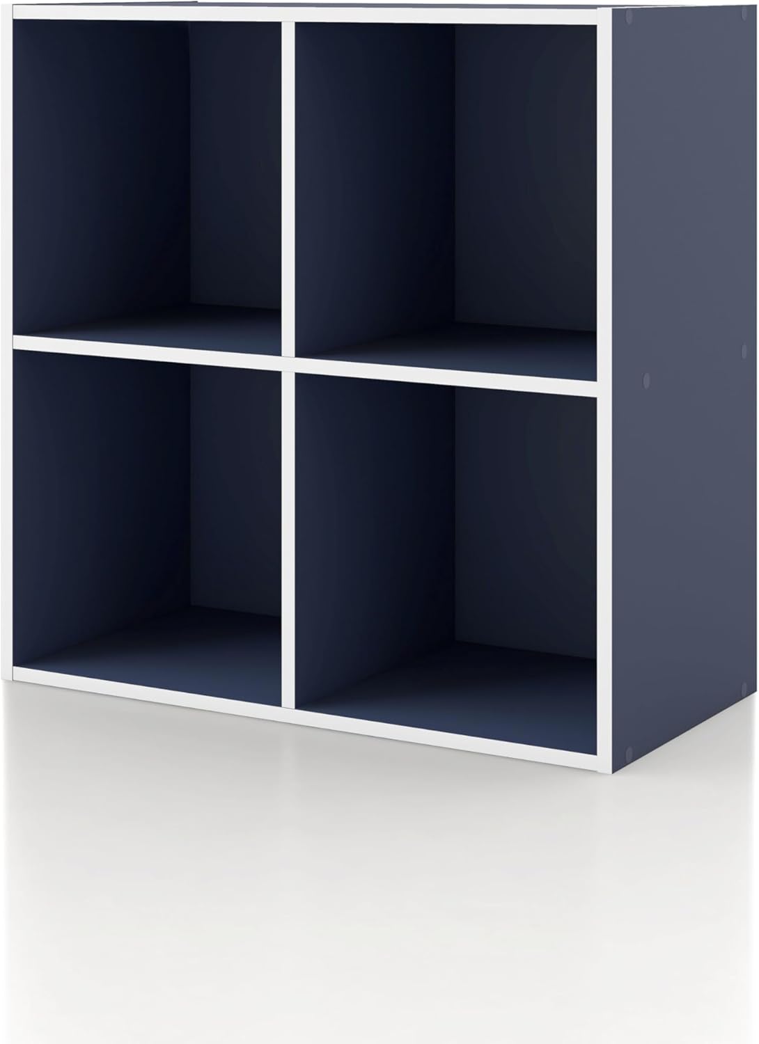 Homes: Inside + Out Apexa 2-Cube Storage Organizer Shelves, Stackable Wood Bookcase Fits Cubby Bins for Organization, Dorm Teen Room Decor & Home Office, White