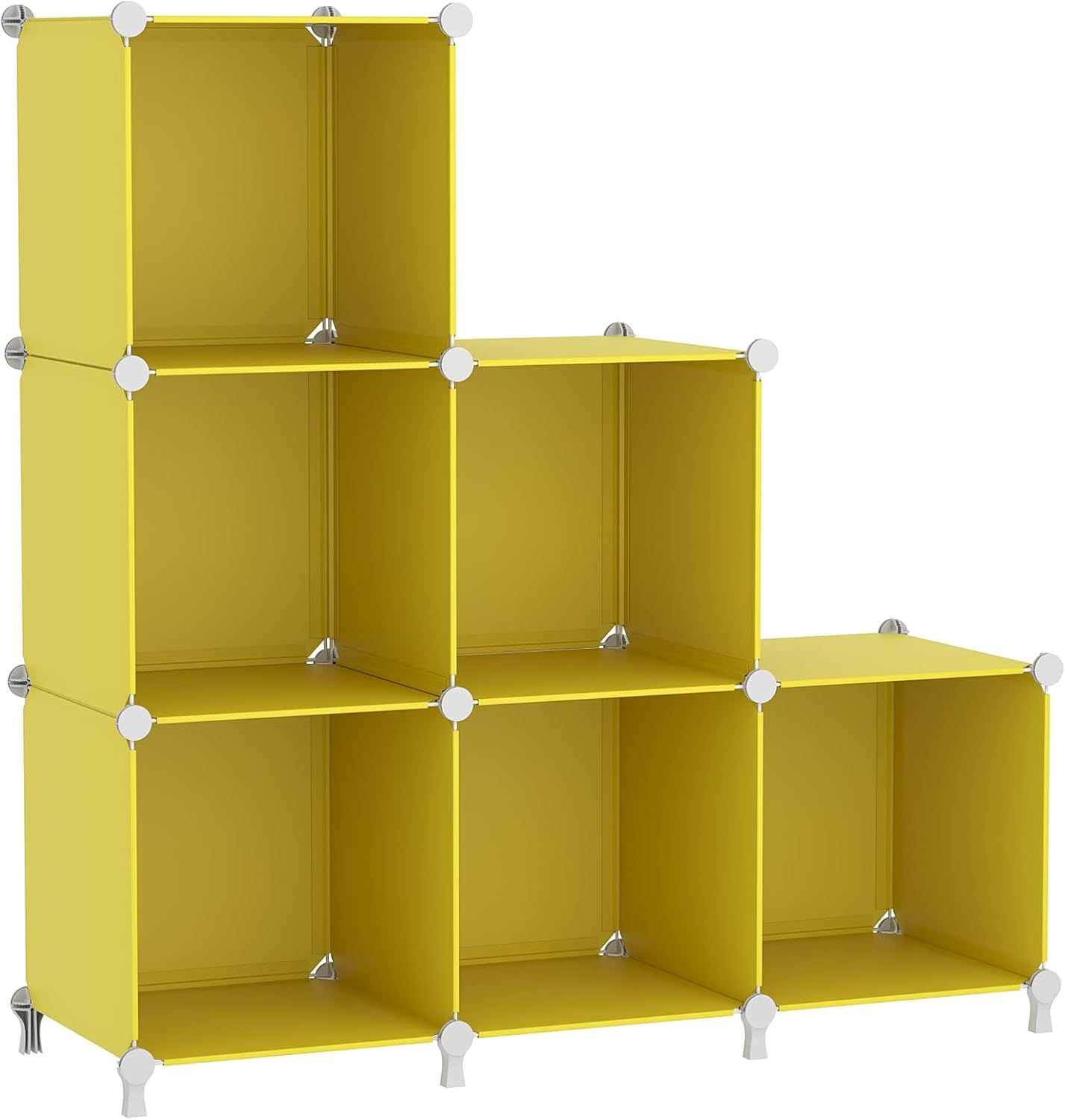 AWTATOS Cube Storage Organizer, Storage Cubes Shelves Bookshelf, 6 Cube Closet Organizers and Storage, DIY Stackable Plastic Clothes Organizer Shelving for Bedroom, Home, White