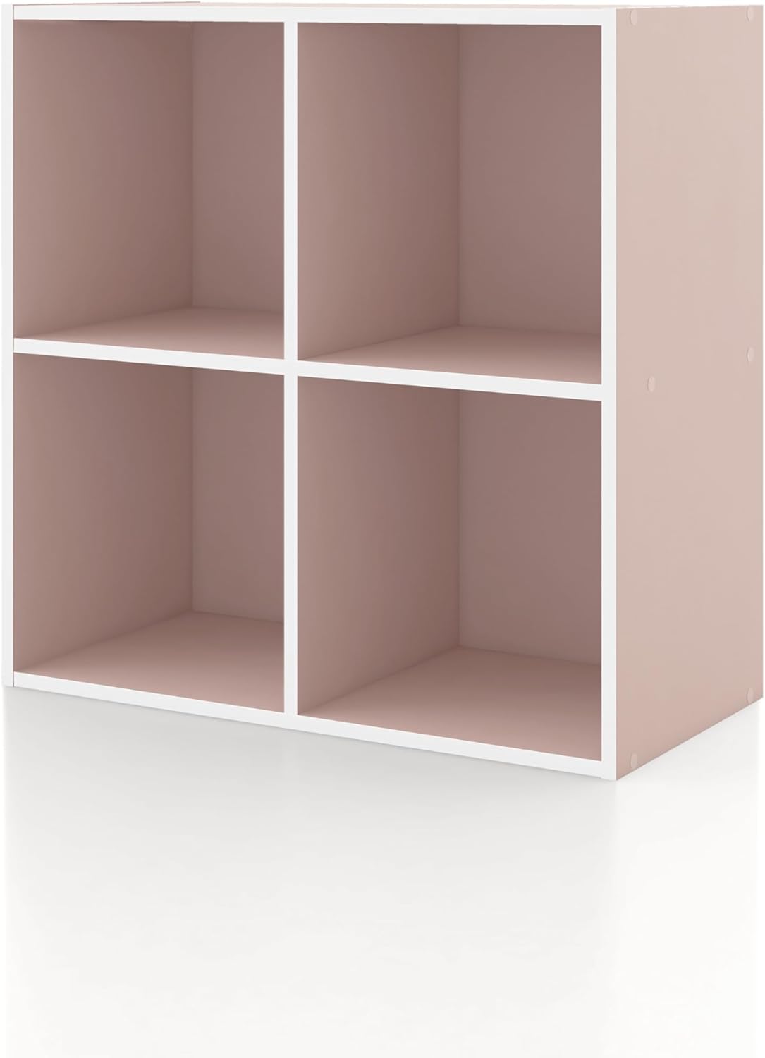 Homes: Inside + Out Apexa 2-Cube Storage Organizer Shelves, Stackable Wood Bookcase Fits Cubby Bins for Organization, Dorm Teen Room Decor & Home Office, White