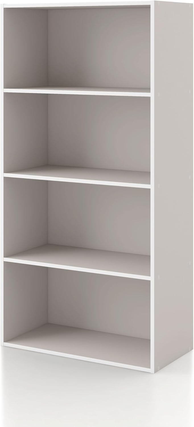 Homes: Inside + Out Apexa 2-Cube Storage Organizer Shelves, Stackable Wood Bookcase Fits Cubby Bins for Organization, Dorm Teen Room Decor & Home Office, White