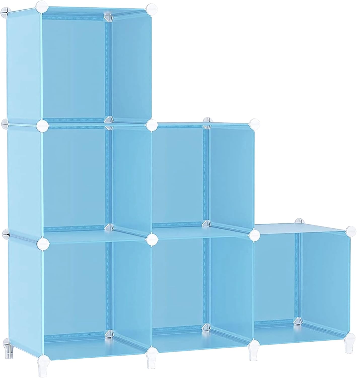 AWTATOS Cube Storage Organizer, Storage Cubes Shelves Bookshelf, 6 Cube Closet Organizers and Storage, DIY Stackable Plastic Clothes Organizer Shelving for Bedroom, Home, White