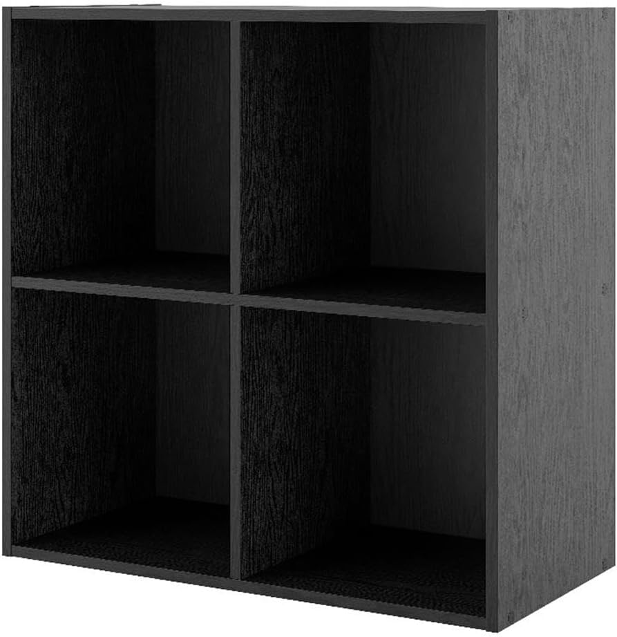 Homes: Inside + Out Apexa 2-Cube Storage Organizer Shelves, Stackable Wood Bookcase Fits Cubby Bins for Organization, Dorm Teen Room Decor & Home Office, White