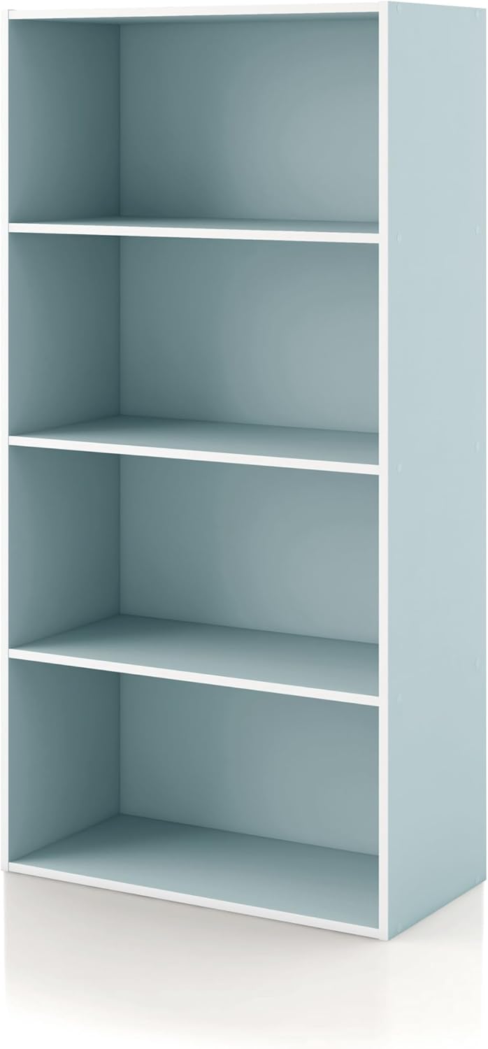 Homes: Inside + Out Apexa 2-Cube Storage Organizer Shelves, Stackable Wood Bookcase Fits Cubby Bins for Organization, Dorm Teen Room Decor & Home Office, White