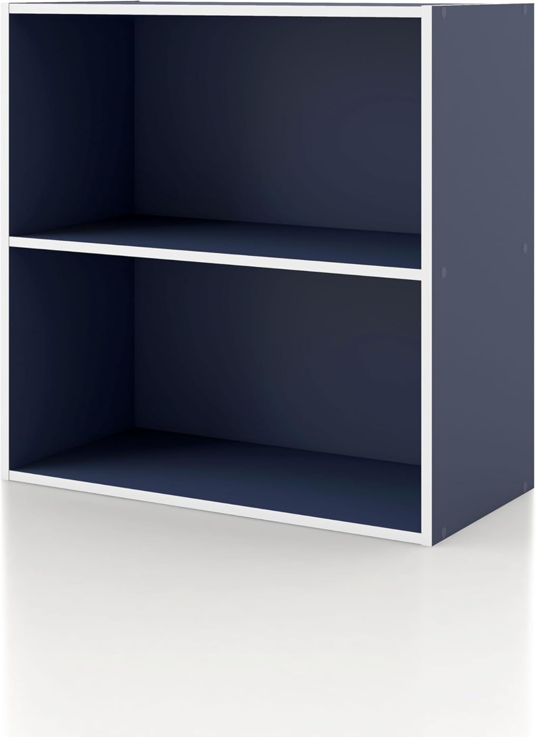 Homes: Inside + Out Apexa 2-Cube Storage Organizer Shelves, Stackable Wood Bookcase Fits Cubby Bins for Organization, Dorm Teen Room Decor & Home Office, White