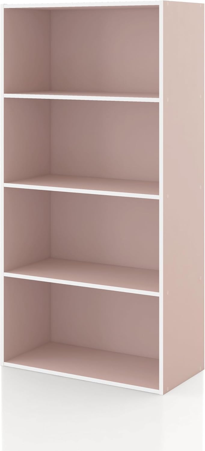 Homes: Inside + Out Apexa 2-Cube Storage Organizer Shelves, Stackable Wood Bookcase Fits Cubby Bins for Organization, Dorm Teen Room Decor & Home Office, White