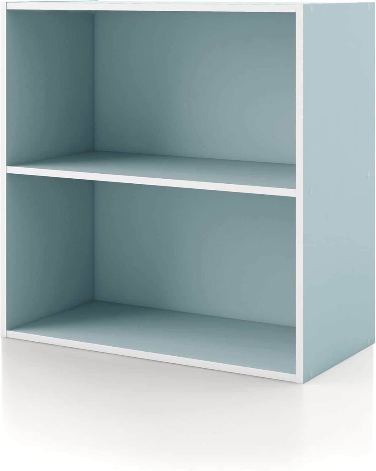 Homes: Inside + Out Apexa 2-Cube Storage Organizer Shelves, Stackable Wood Bookcase Fits Cubby Bins for Organization, Dorm Teen Room Decor & Home Office, White