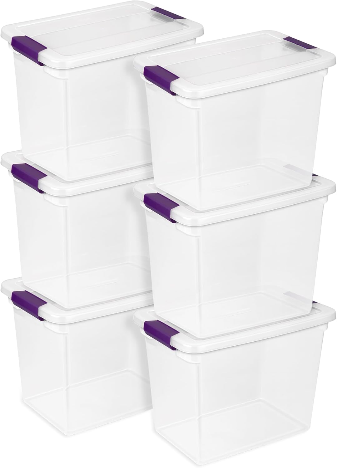 Sterilite 4-Pack 60 Quart ClearView Latch Box, Wheeled Underbed Organizer Bins with Latching Lids - Clear Plastic Organization Containers for Closet, Bedroom, Shelving Units and Everyday Home Storage