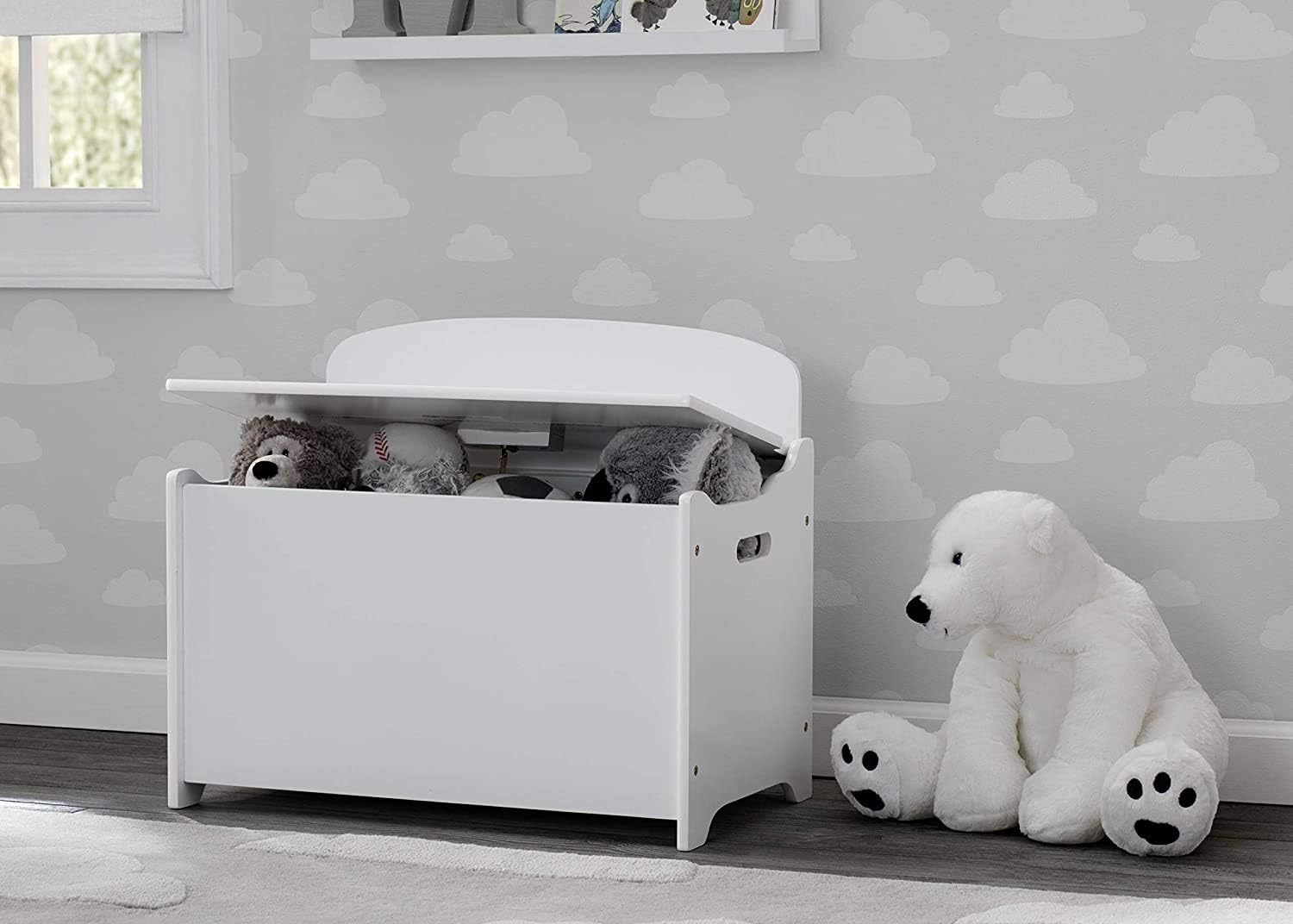 Delta Children MySize Deluxe Toy Box, Bianca White