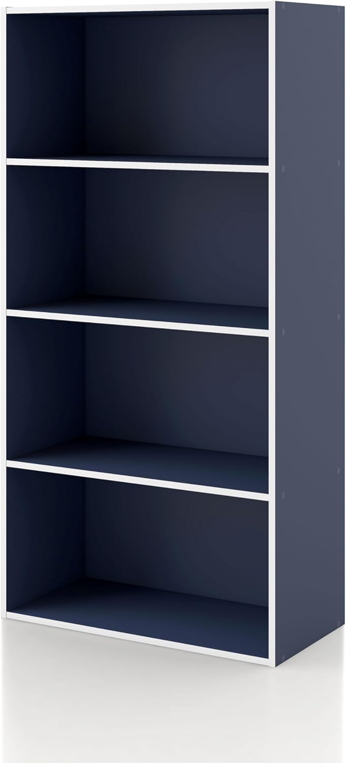 Homes: Inside + Out Apexa 2-Cube Storage Organizer Shelves, Stackable Wood Bookcase Fits Cubby Bins for Organization, Dorm Teen Room Decor & Home Office, White