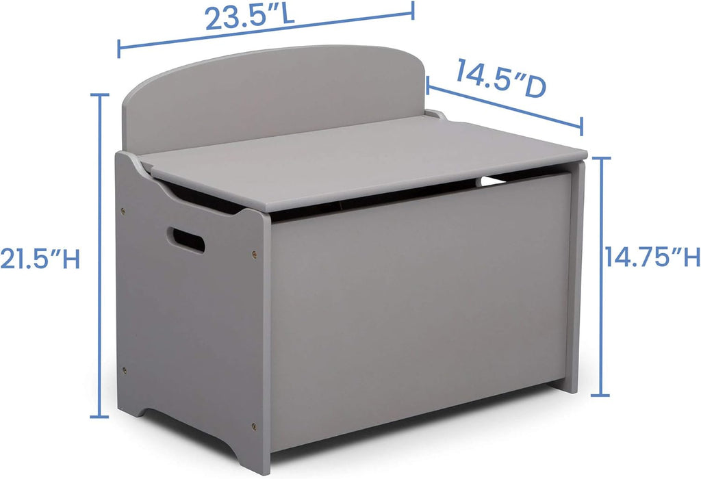 Delta Children MySize Deluxe Toy Box, Grey