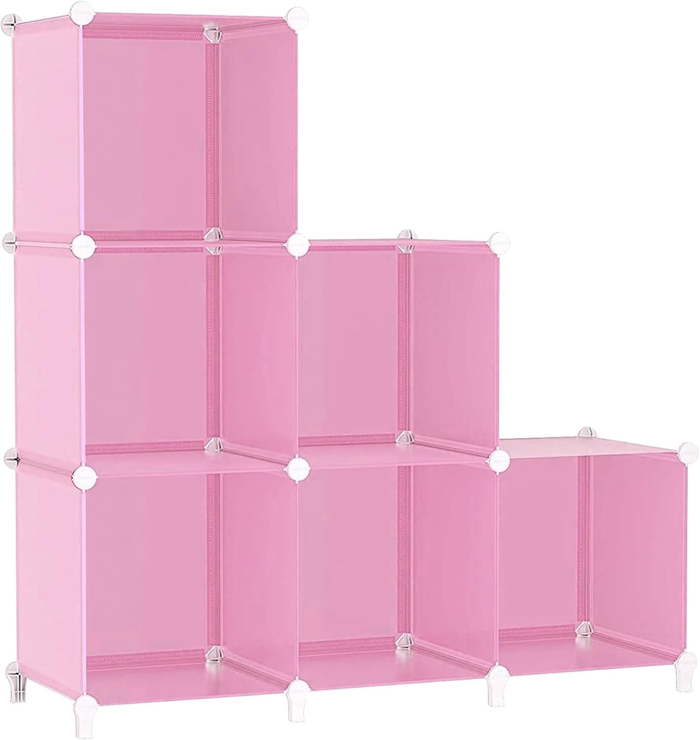 AWTATOS Cube Storage Organizer, Storage Cubes Shelves Bookshelf, 6 Cube Closet Organizers and Storage, DIY Stackable Plastic Clothes Organizer Shelving for Bedroom, Home, White