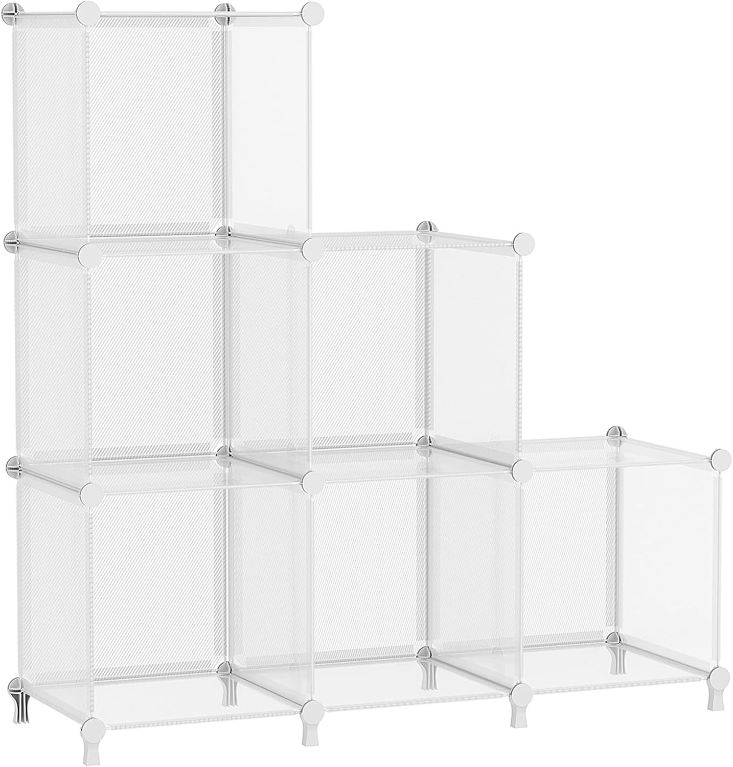AWTATOS Cube Storage Organizer, Storage Cubes Shelves Bookshelf, 6 Cube Closet Organizers and Storage, DIY Stackable Plastic Clothes Organizer Shelving for Bedroom, Home, White