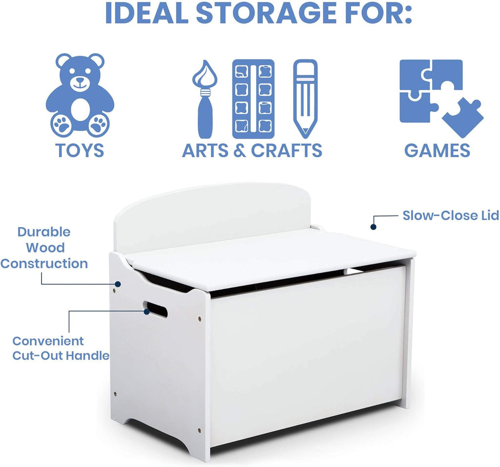 Delta Children MySize Deluxe Toy Box, Bianca White