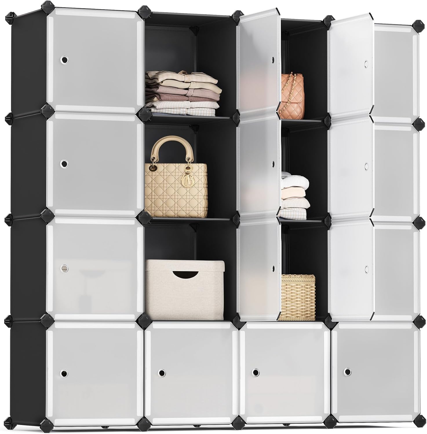 SONGMICS Cube Storage Organizer, 12-Cube Closet Storage Shelves, Modular Bookcase, Black ULPC34HV1