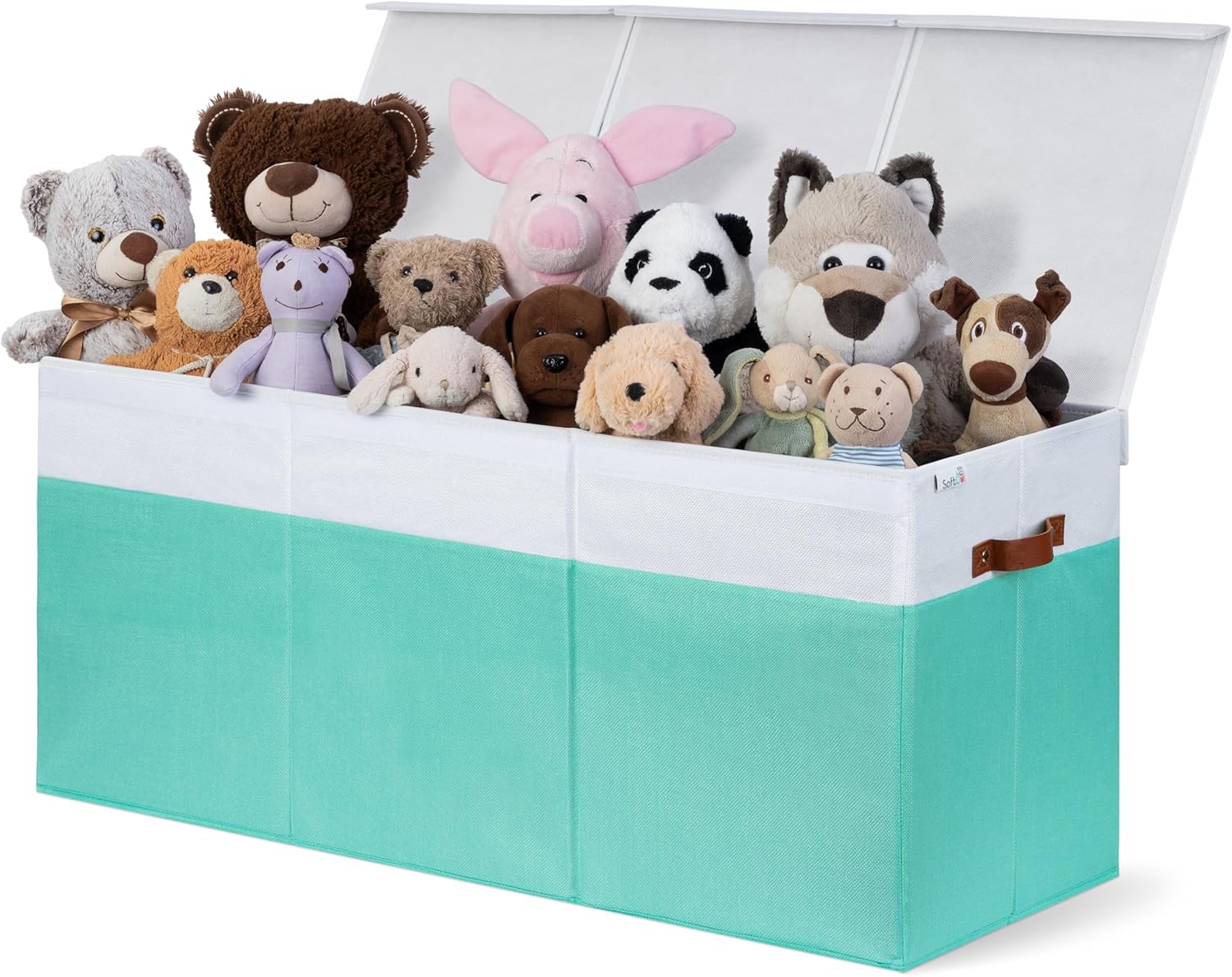 Extra Large Toy Storage Organizer with Lid - Sturdy, Collapsible Toy Chest Storage Box Design - Toys Bin with Dividers for Kids, Nursery, Bedroom, Playroom 37"x16"x14"