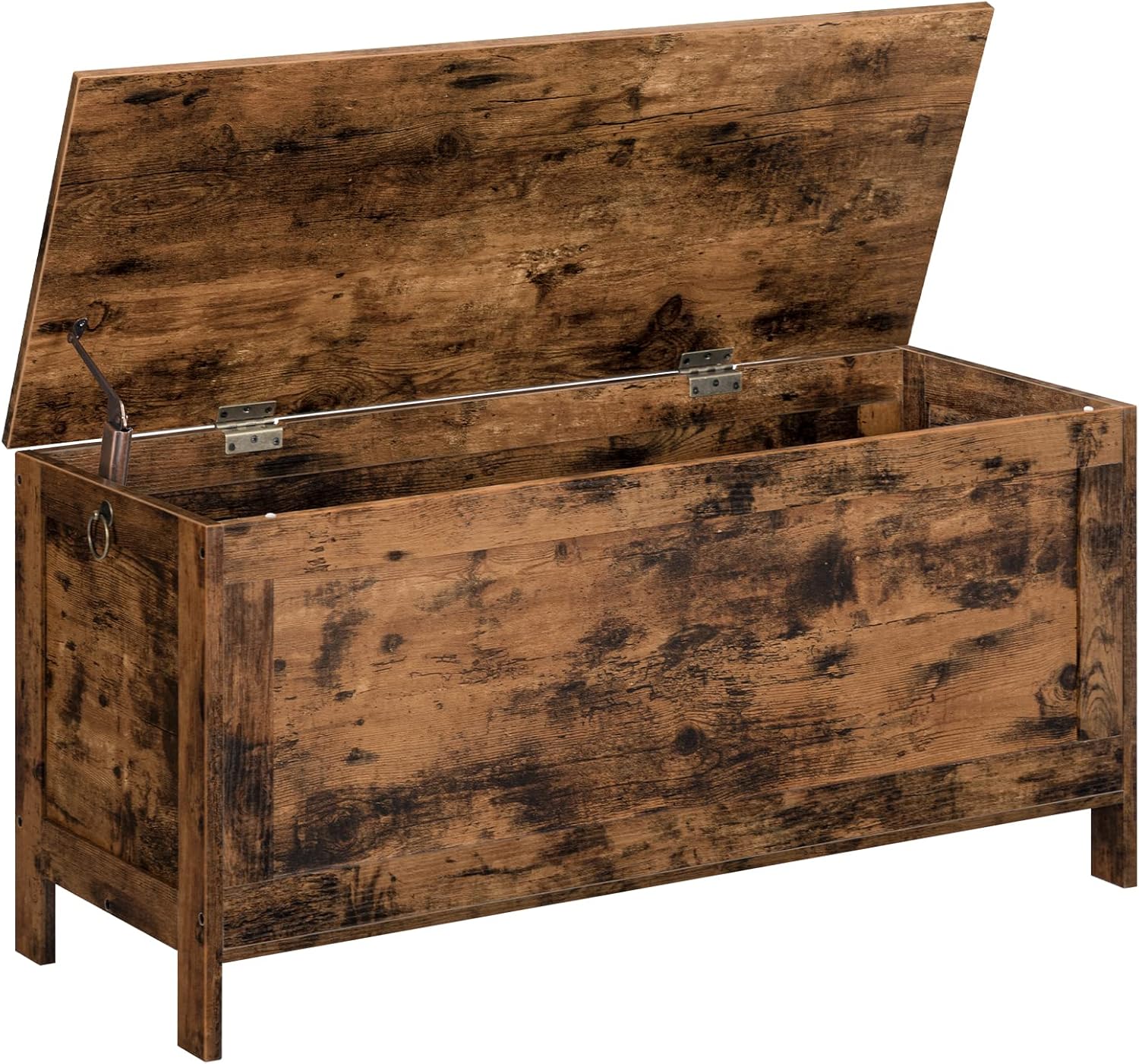 HOOBRO Toy Box, Retro Wooden Look Storage Chest with Safety Hinge, Entryway Storage Bench Supports 220 lb, 29.9 x 15.7 x 18.9 Inches Toy Chest Organizer, Easy Assembly (Rustic Brown) BF75CW01G1