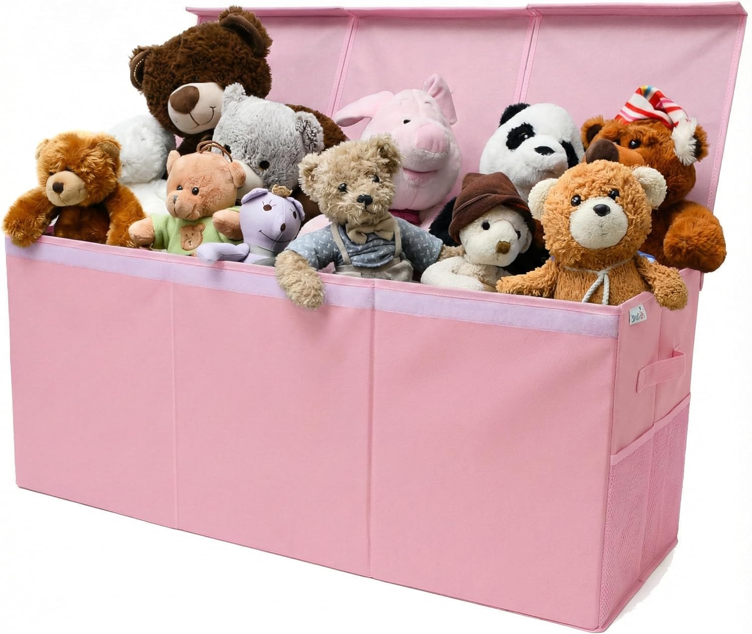 Extra Large Toy Storage Organizer with Lid - Sturdy, Collapsible Toy Chest Storage Box Design - Toys Bin with Dividers for Kids, Nursery, Bedroom, Playroom 37"x16"x14"