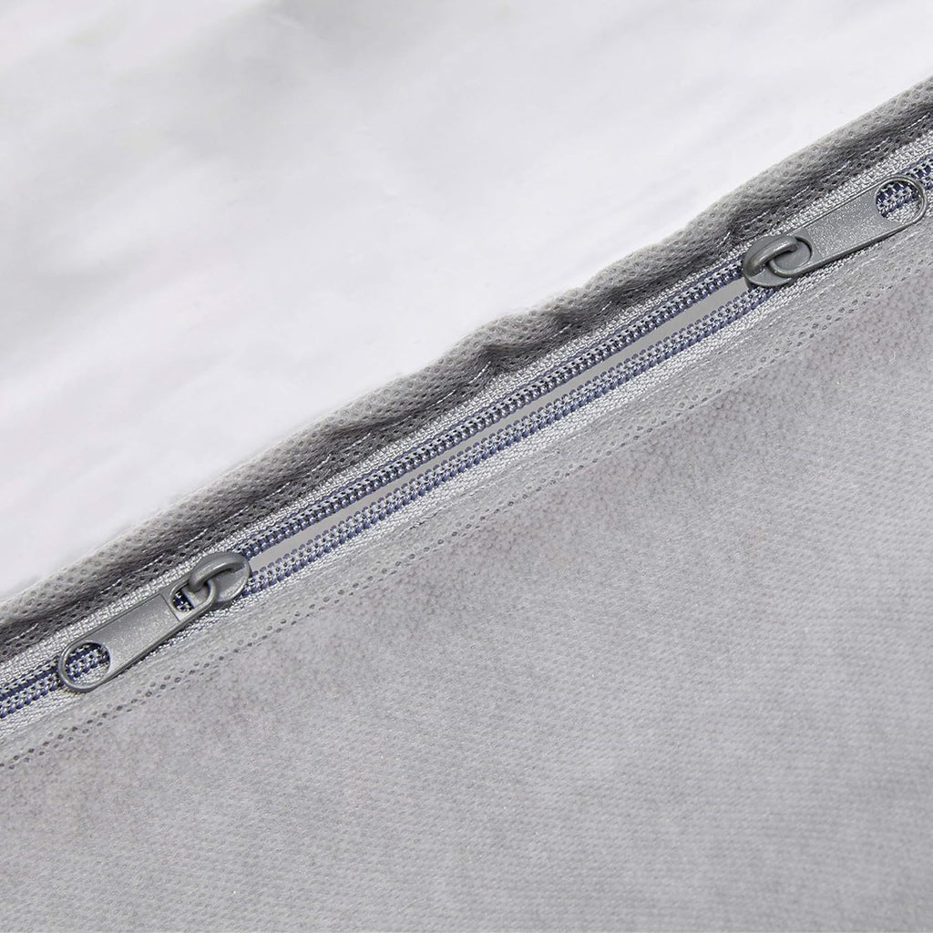 Amazon Basics Under Bed Fabric Zipper Blanket Storage Container Bags with Window and Handles, 2-Pack, 18 x 42 x 6 inches, Gray