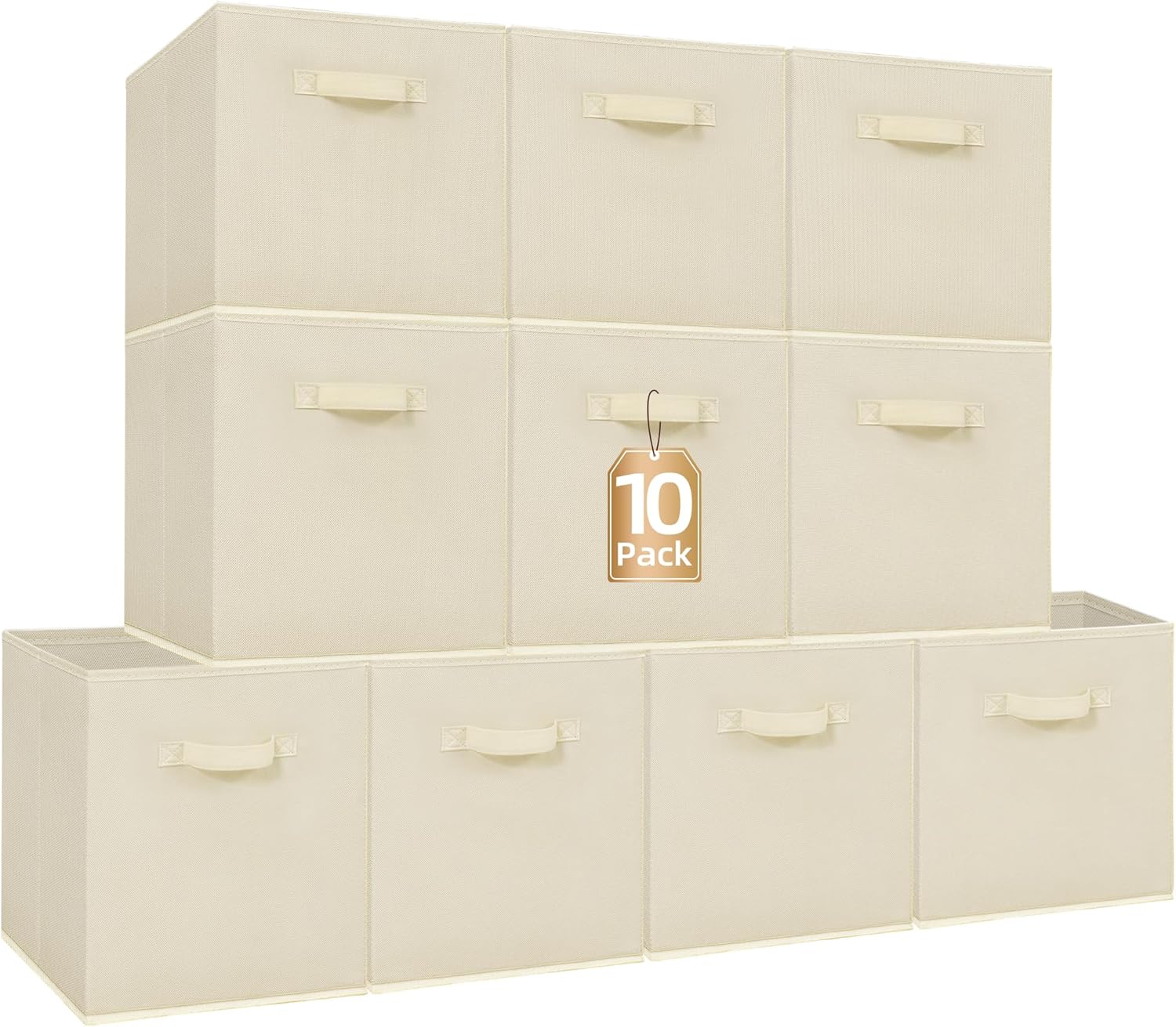 STORAGE MANIAC Storage Cubes, 11 Inch Durable 6 Pack Fabric Foldable Collapsible Bins with Handles for Organization, Closet, Shelves, Offices, Toys, Black