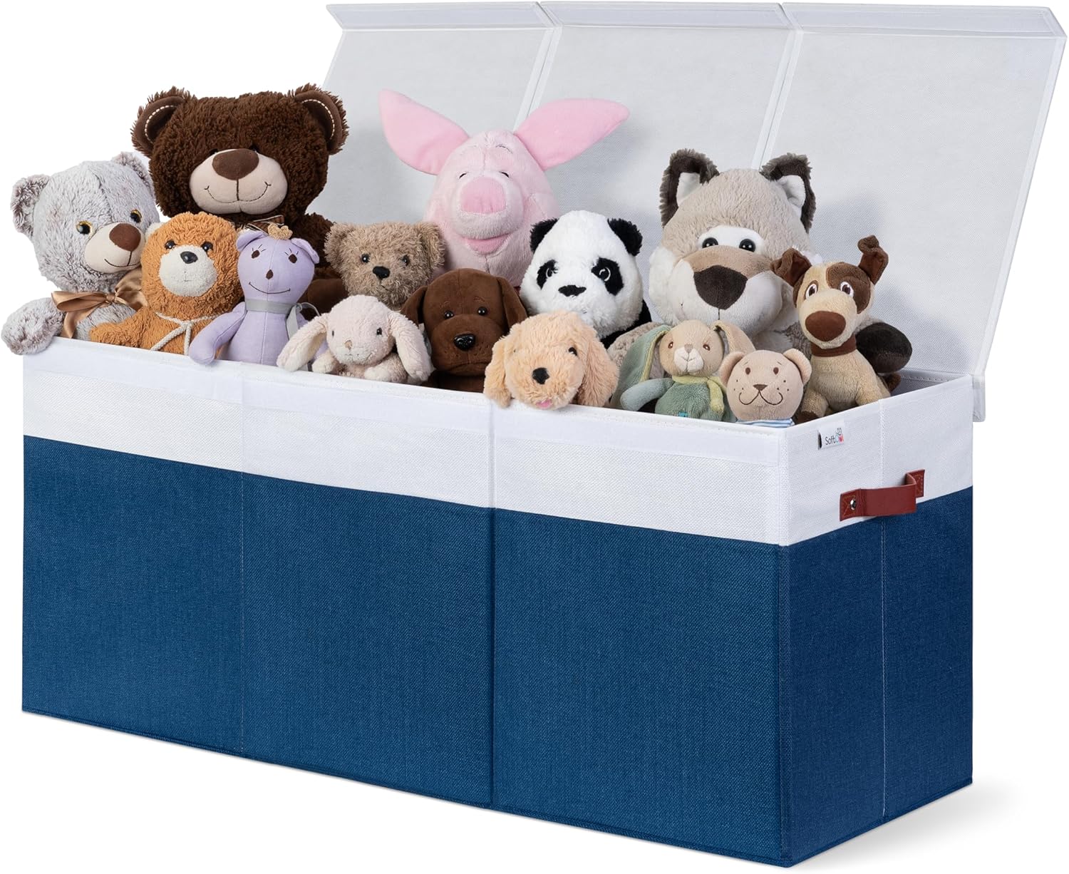 Extra Large Toy Storage Organizer with Lid - Sturdy, Collapsible Toy Chest Storage Box Design - Toys Bin with Dividers for Kids, Nursery, Bedroom, Playroom 37"x16"x14"