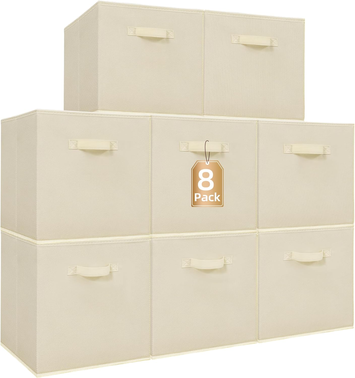 STORAGE MANIAC Storage Cubes, 11 Inch Durable 6 Pack Fabric Foldable Collapsible Bins with Handles for Organization, Closet, Shelves, Offices, Toys, Black