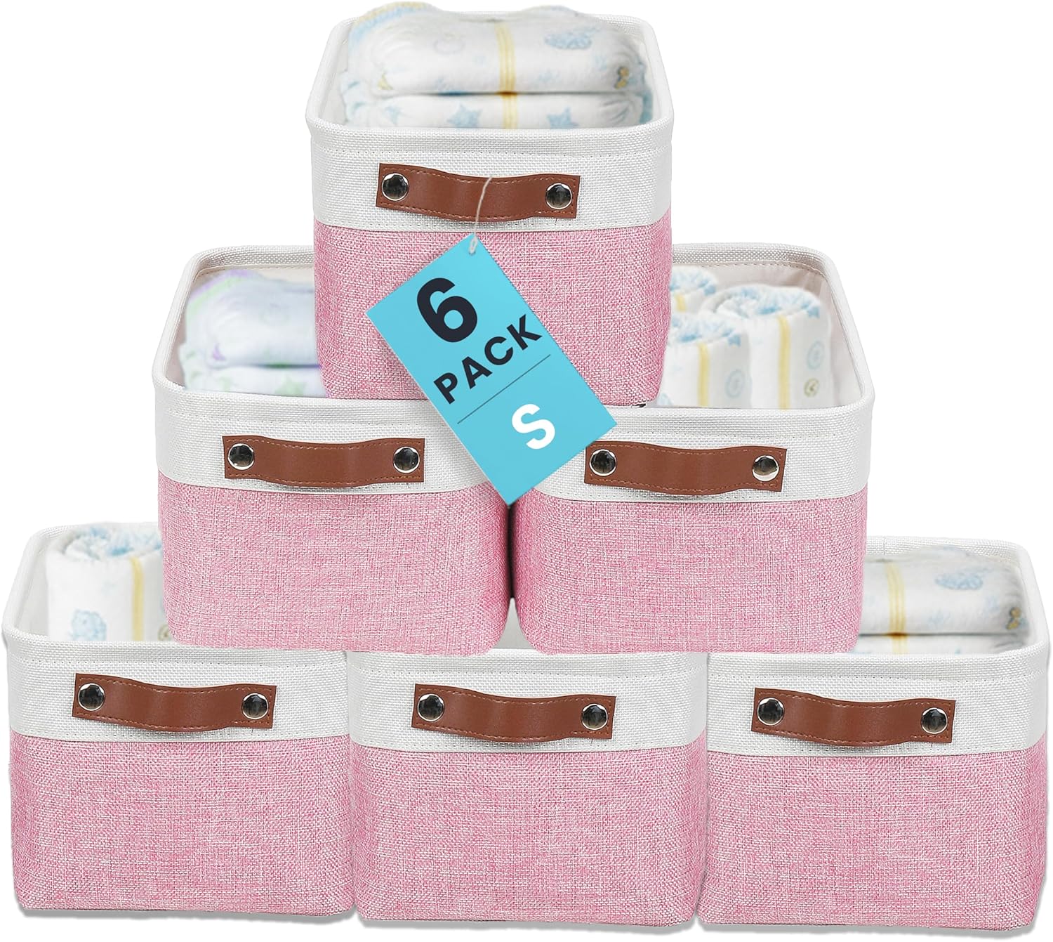 OrganiHaus Large Fabric Storage Baskets for Shelves 3 Pack, 15x11in Closet Storage Bins for Shelves, Canvas Baskets for Organizing, Linen Closet Organizers, Cloth Basket, Beige/Off-White