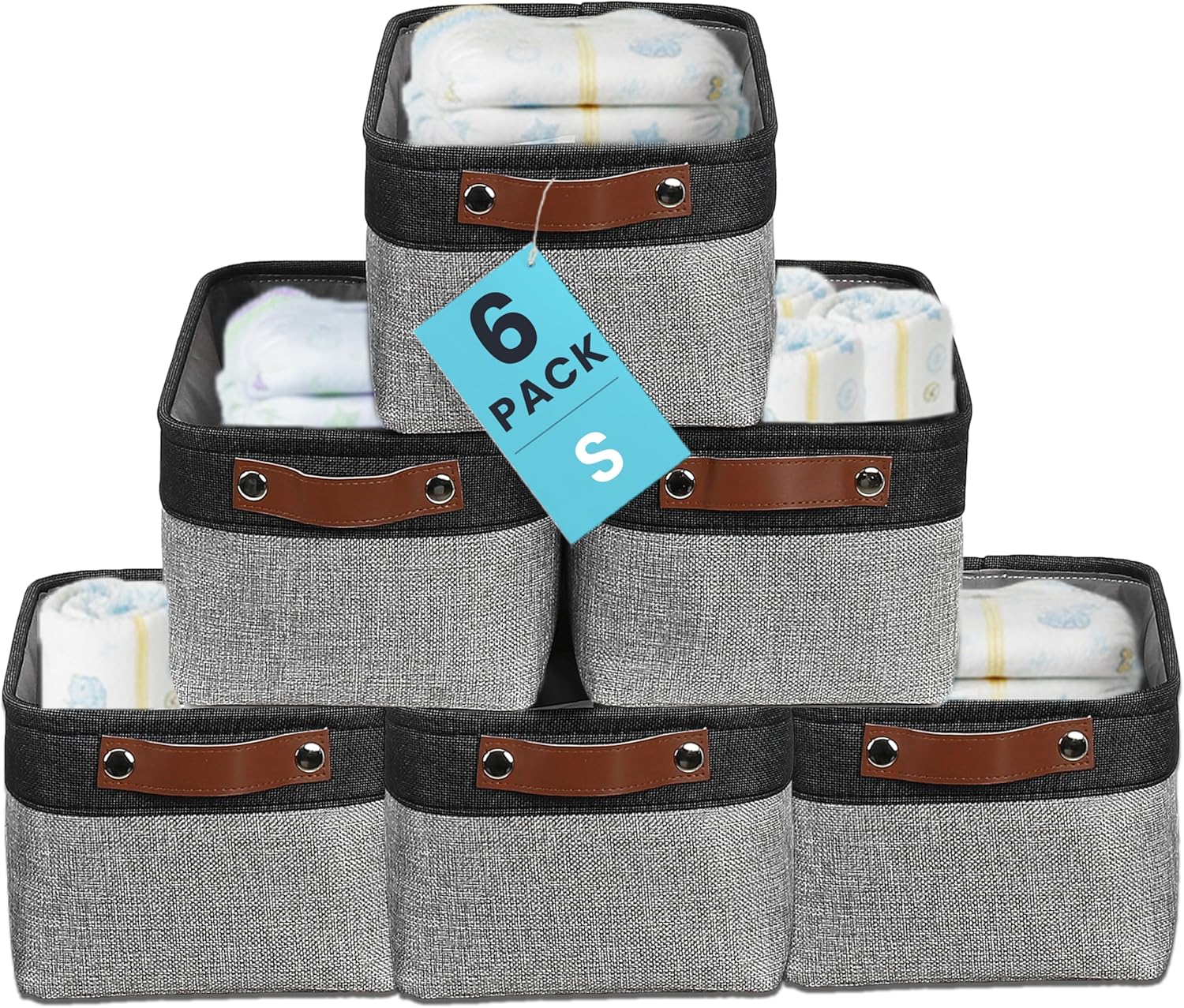 OrganiHaus Large Fabric Storage Baskets for Shelves 3 Pack, 15x11in Closet Storage Bins for Shelves, Canvas Baskets for Organizing, Linen Closet Organizers, Cloth Basket, Beige/Off-White