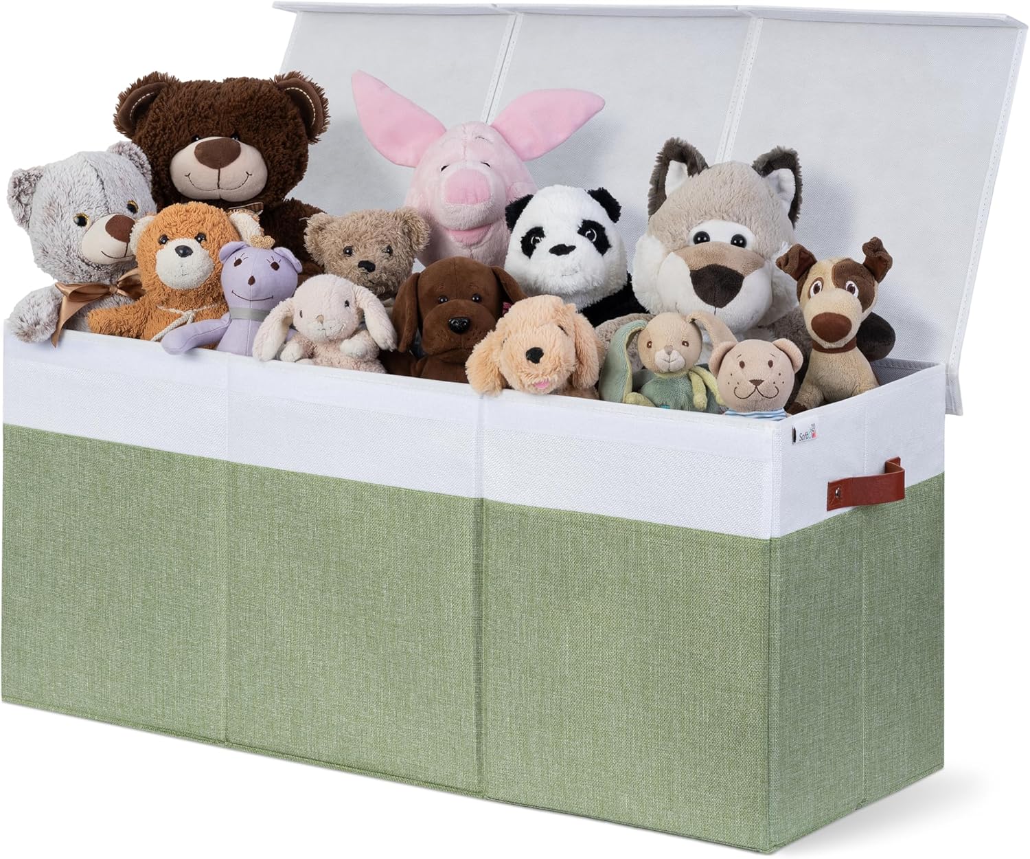 Extra Large Toy Storage Organizer with Lid - Sturdy, Collapsible Toy Chest Storage Box Design - Toys Bin with Dividers for Kids, Nursery, Bedroom, Playroom 37"x16"x14"