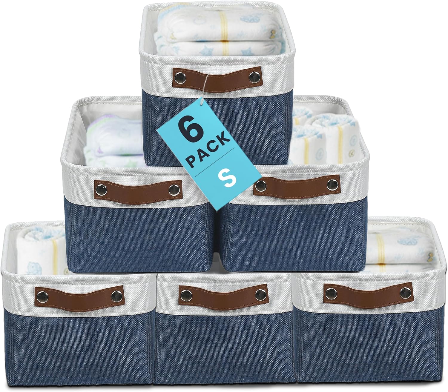 OrganiHaus Large Fabric Storage Baskets for Shelves 3 Pack, 15x11in Closet Storage Bins for Shelves, Canvas Baskets for Organizing, Linen Closet Organizers, Cloth Basket, Beige/Off-White