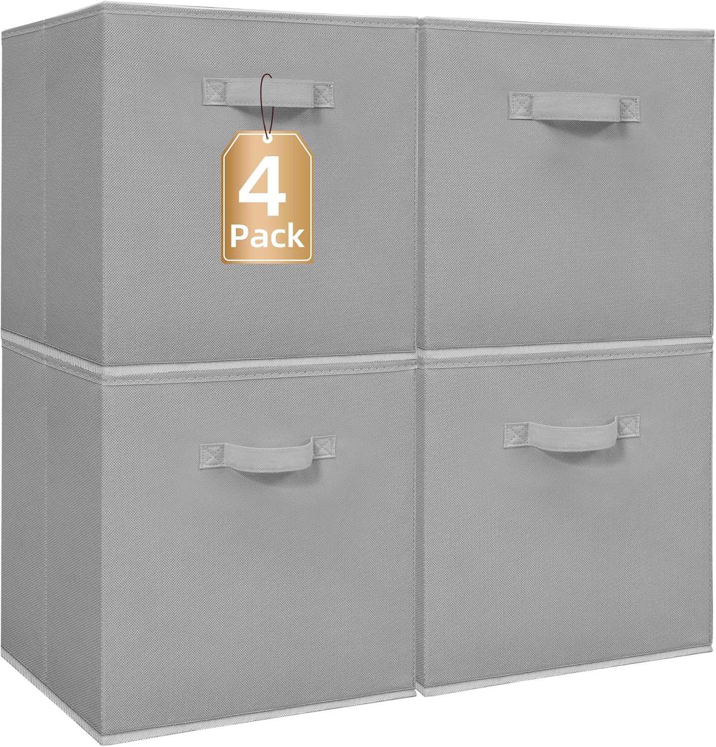 STORAGE MANIAC Storage Cubes, 11 Inch Durable 6 Pack Fabric Foldable Collapsible Bins with Handles for Organization, Closet, Shelves, Offices, Toys, Black