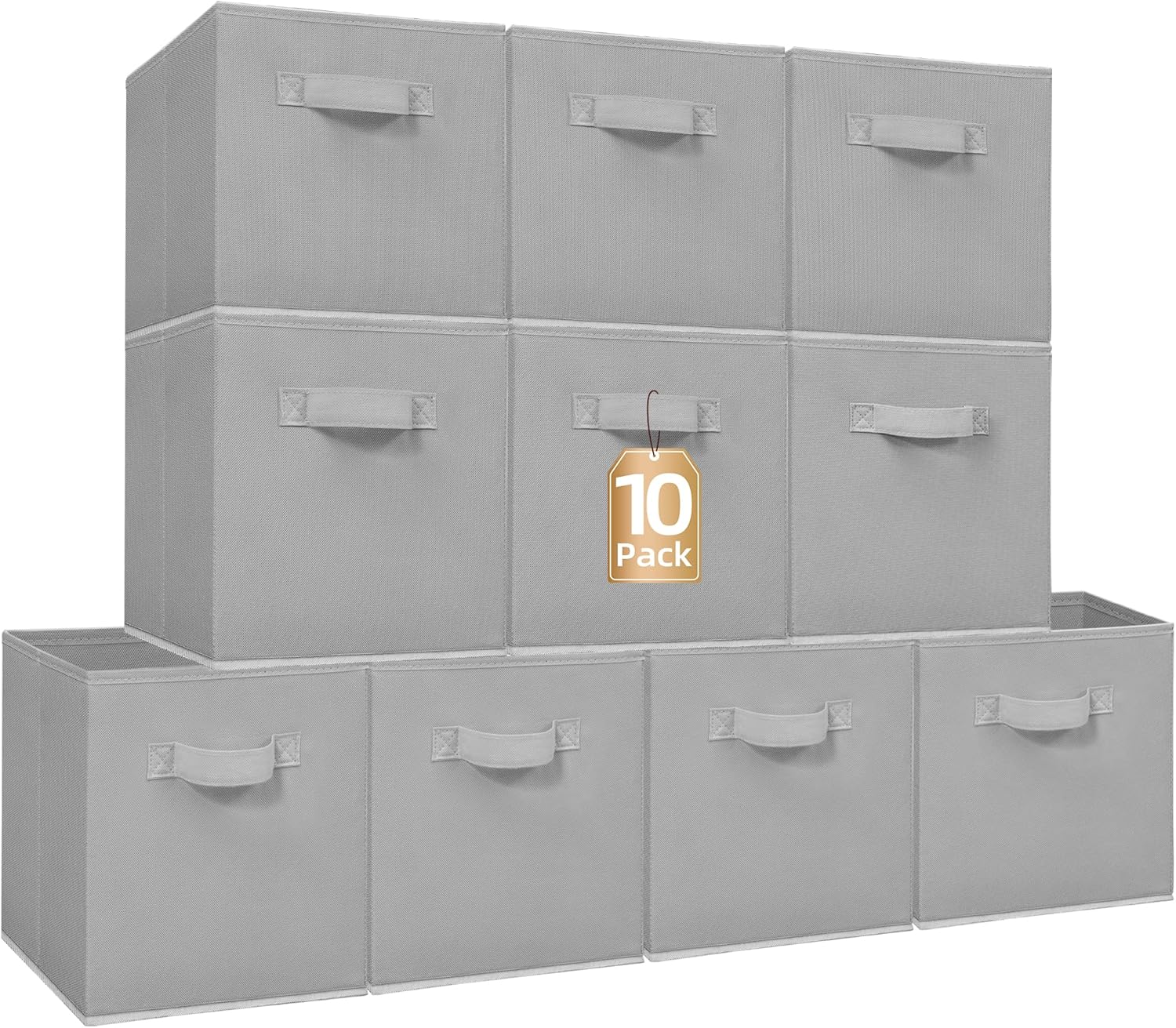 STORAGE MANIAC Storage Cubes, 11 Inch Durable 6 Pack Fabric Foldable Collapsible Bins with Handles for Organization, Closet, Shelves, Offices, Toys, Black