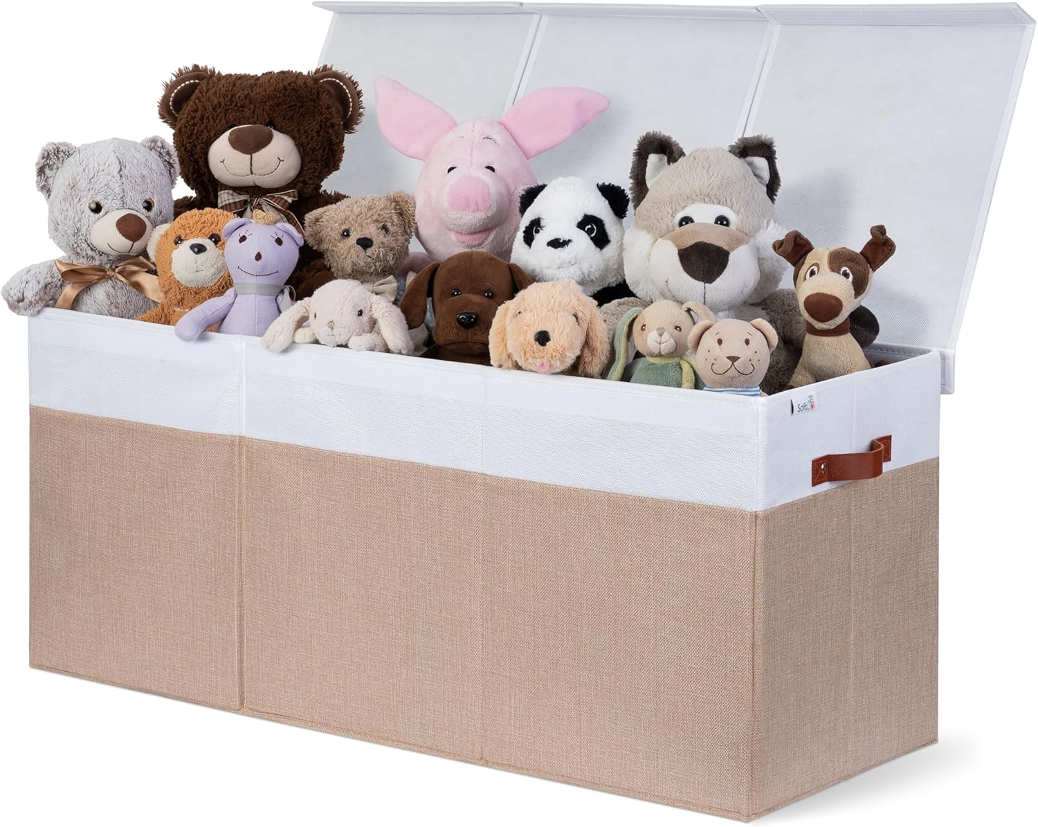 Extra Large Toy Storage Organizer with Lid - Sturdy, Collapsible Toy Chest Storage Box Design - Toys Bin with Dividers for Kids, Nursery, Bedroom, Playroom 37"x16"x14"