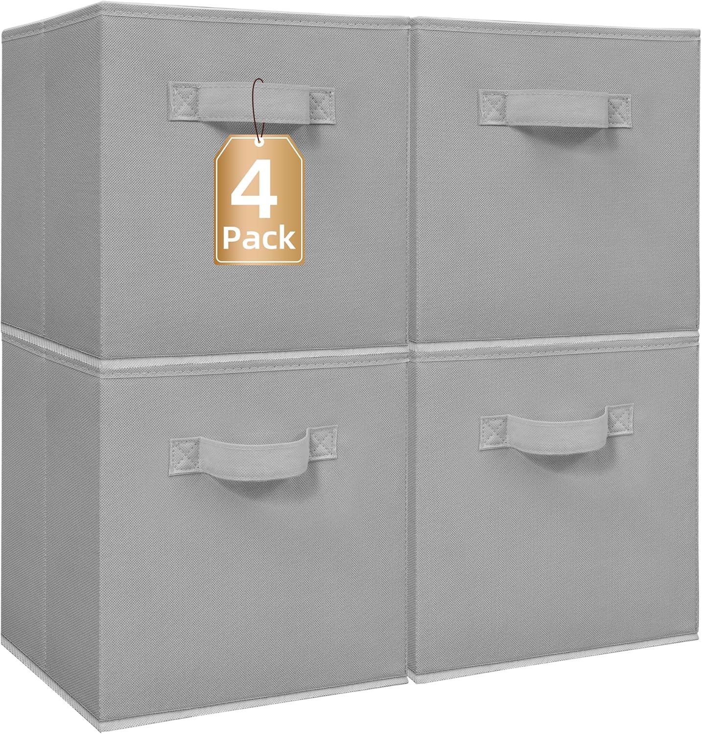 STORAGE MANIAC Storage Cubes, 11 Inch Durable 6 Pack Fabric Foldable Collapsible Bins with Handles for Organization, Closet, Shelves, Offices, Toys, Black
